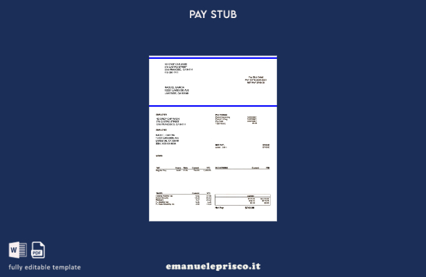 modello di buste paga per autolavaggio No Drop stile verificato